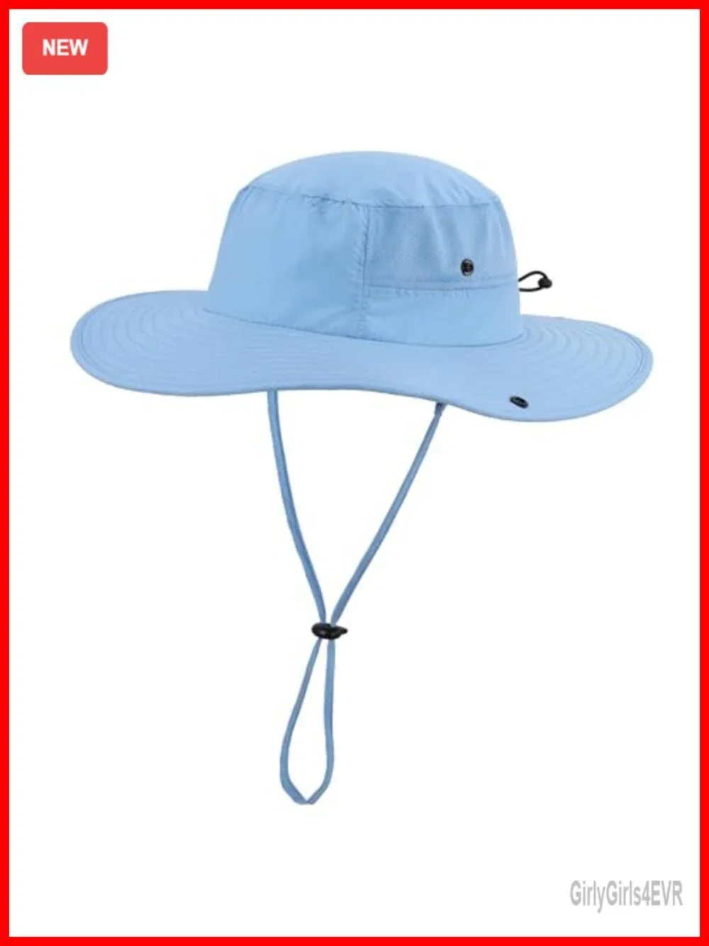 UPF50+ Wide Brim Sun Hat with Adjustable Chin Strap for Fishing Hiking